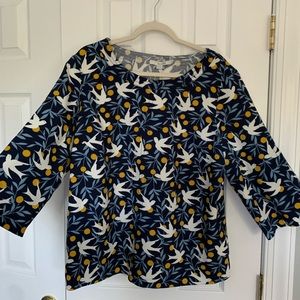 Boden Plus Size Top with 3/4 Sleeves, US 16